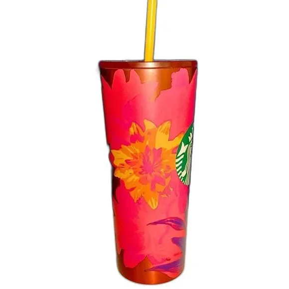 Starbucks Summer 2022 Limited Edition Pink Floral Stainless Tumbler - Picture 4 of 5